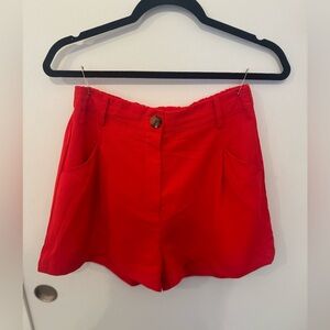 Glam High Waist Red Short Size M
